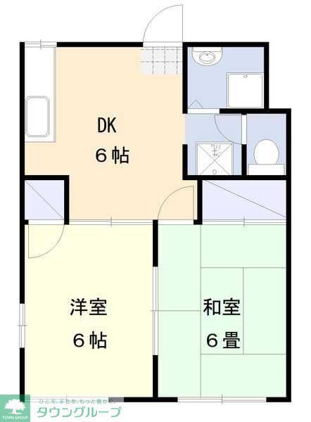 クレセント山下A(2DK/2階)の間取り写真