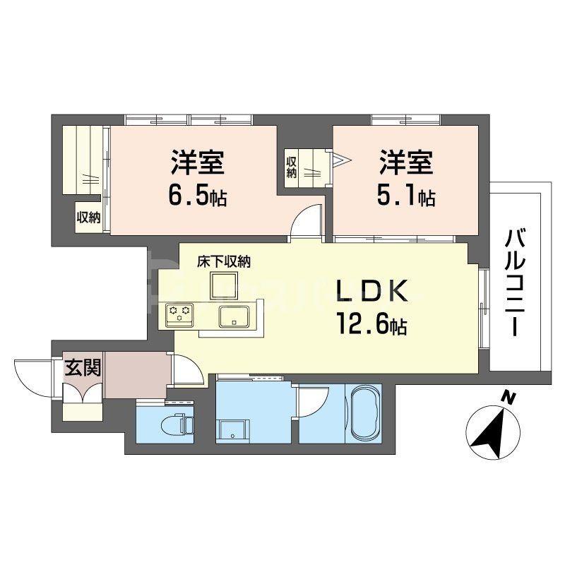サーフパラダイス登戸(2LDK/1階)の間取り写真