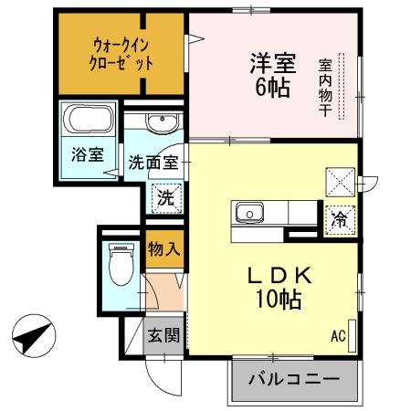 エスポワールII(1LDK/1階)の間取り写真