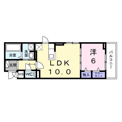 カーサ ソラティオ(1LDK/2階)の間取り写真