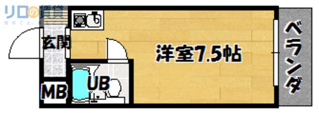 シャトー相川(1K/3階)の間取り写真