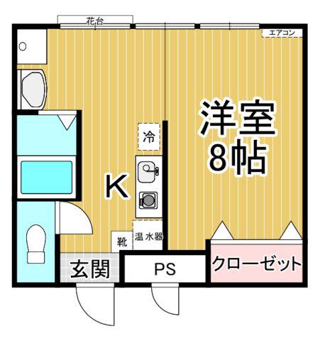 アザレア43(1K/1階)の間取り写真