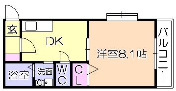 エスペランザ(1LDK/1階)の間取り写真