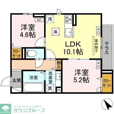 MAISON COCORU(2LDK/1階)の間取り写真