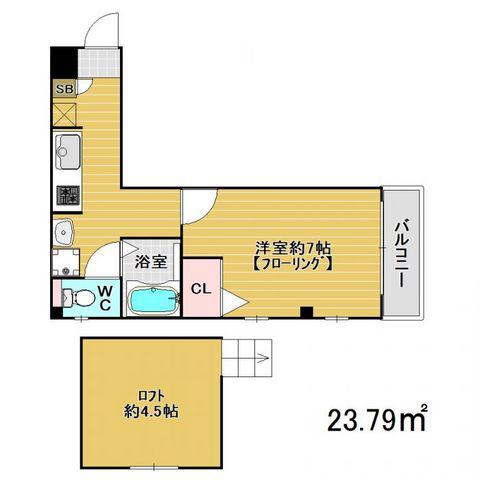 イルグラッツィアマリーナ1(1SK/3階)の間取り写真