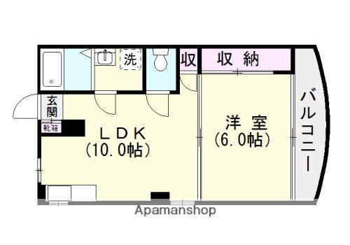 アビタシオン笹貫(1LDK/2階)の間取り写真