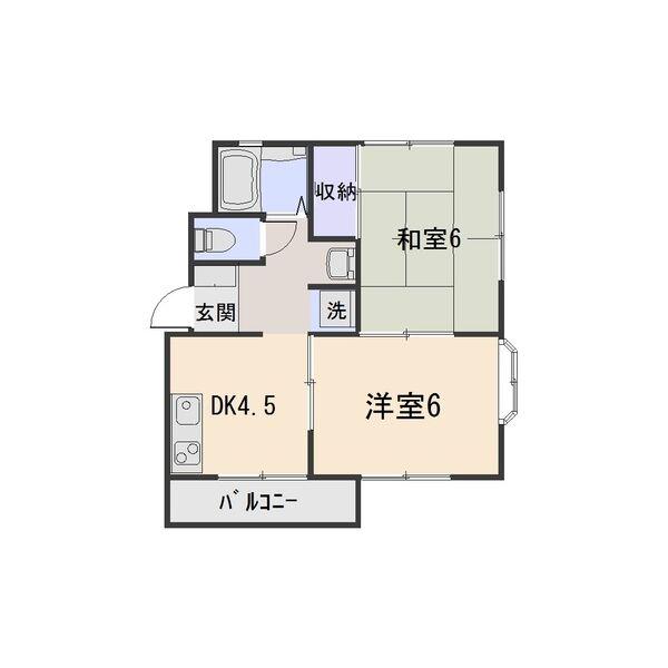 ムーンパレス(2DK/1階)の間取り写真