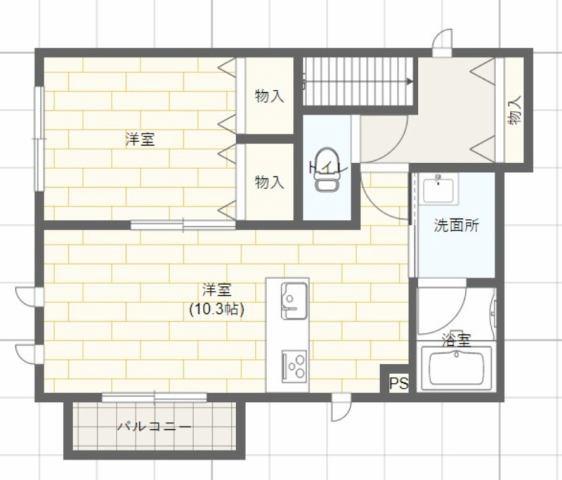 CONFORT(1LDK/2階)の間取り写真
