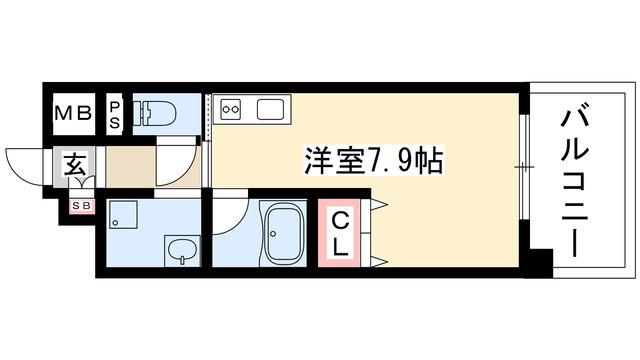 エスポアール泉(ワンルーム/2階)の間取り写真