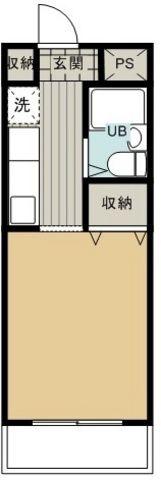 スカイコート宮崎台第3(ワンルーム/4階)の間取り写真