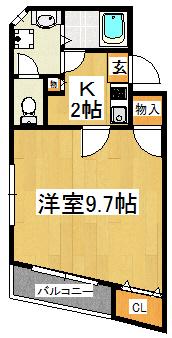 マイメゾン八幡(1K/4階)の間取り写真