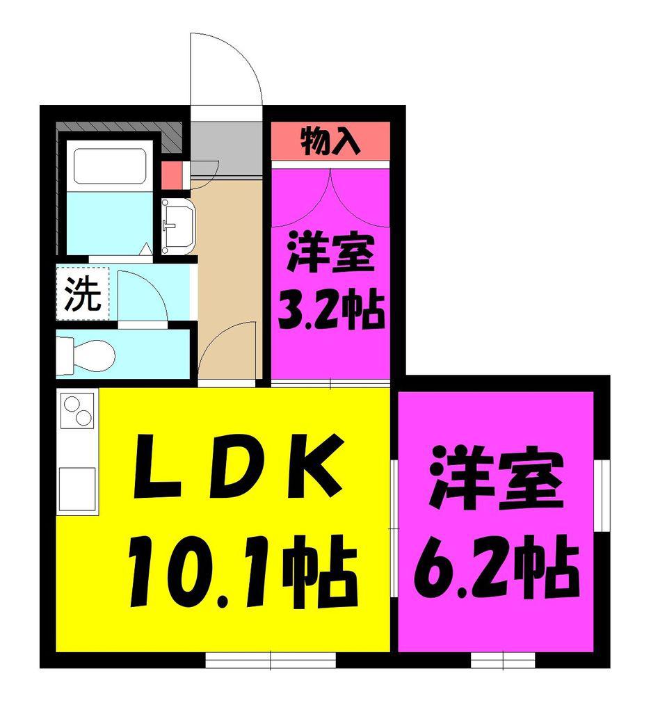 ぽてと2(1SLDK/1階)の間取り写真