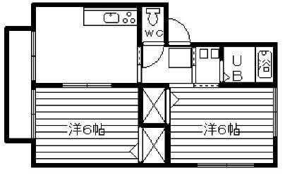 清和ガーデン(2DK/2階)の間取り写真