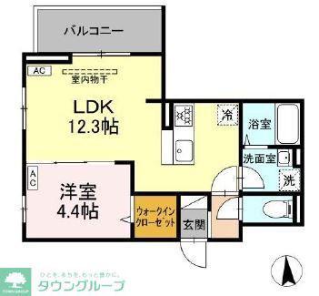 DBLESS横濱岸根公園I(1LDK/2階)の間取り写真