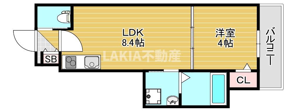 F ASECIA LASO(1LDK/1階)の間取り写真