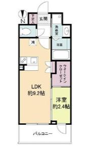 セレニテ谷町四丁目アリエ(1LDK/15階)の間取り写真