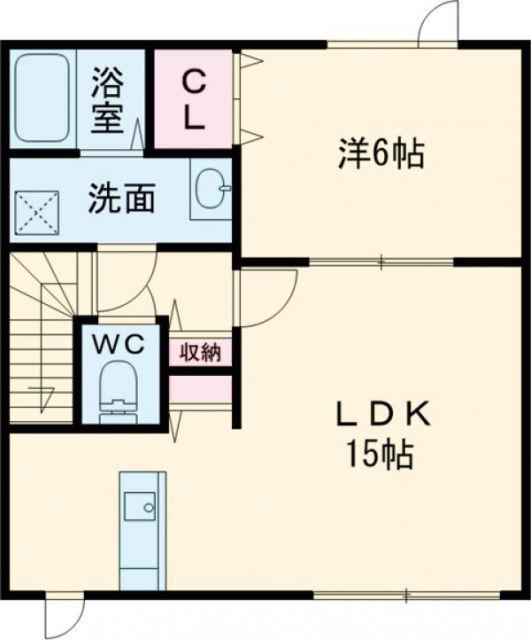 JR函館本線 桔梗駅 バス乗車時間:14分 最寄りバス停で下車 徒歩4分 2階建 築10年(1LDK/2階)の間取り写真