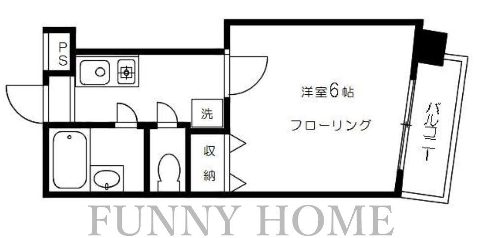エコーバレー(1K/4階)の間取り写真