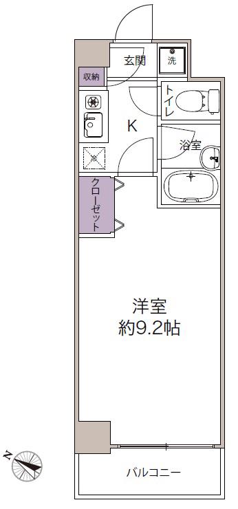 ヴィアレット原宿(1K/1階)の間取り写真