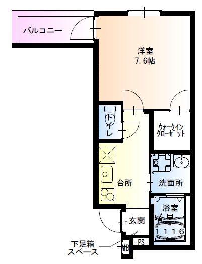 フジパレス中加賀屋V番館(1K/3階)の間取り写真