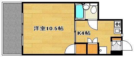 マンションKM-2(1K/2階)の間取り写真