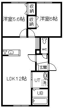 MINAI(2LDK/1階)の間取り写真