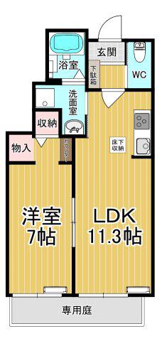 LA CIEL(1LDK/1階)の間取り写真