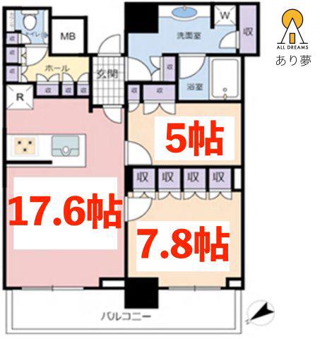 ザ・タワ一横浜北仲(2LDK/23階)の間取り写真
