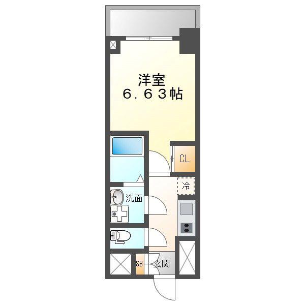 S-RESIDENCE植田ASOLEA(1K/10階)の間取り写真