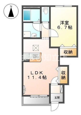 ペルラ ベルチモ(1LDK/1階)の間取り写真