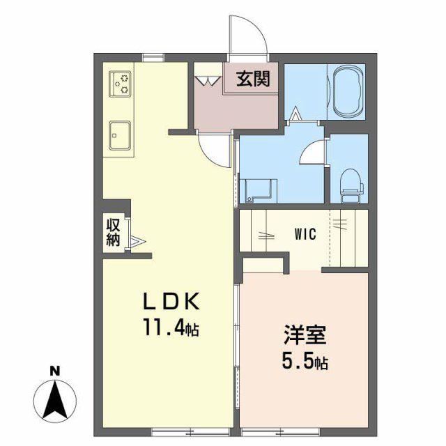 フレグランス広畑(1LDK/1階)の間取り写真