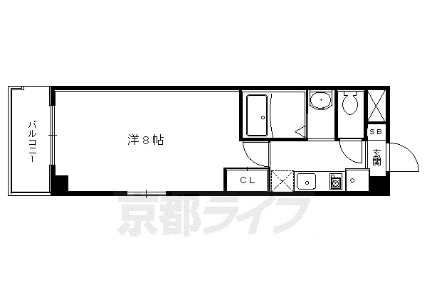 ドルス北山(1K/5階)の間取り写真