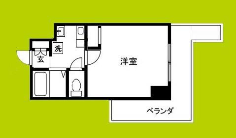 エスリード福島駅前(1K/2階)の間取り写真