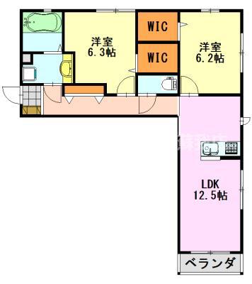 LAVIE(2LDK/2階)の間取り写真