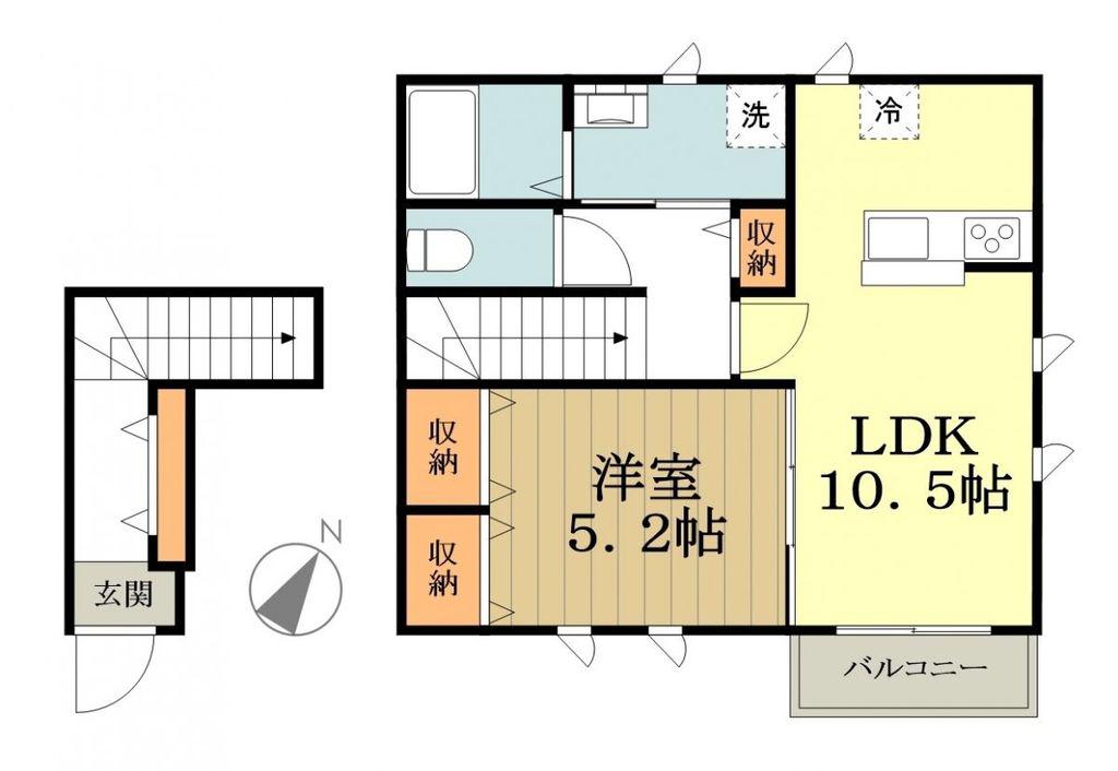 アネシスII(1LDK/2階)の間取り写真
