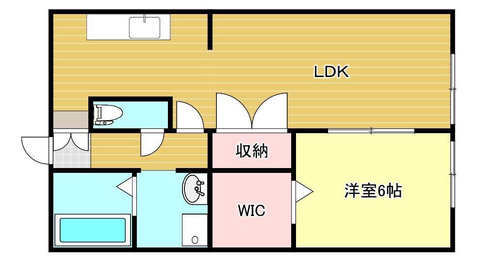 アイン ノイア ヴィント(1LDK/1階)の間取り写真