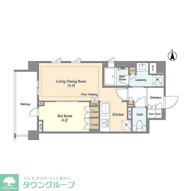 LIBR GRANT 四谷三丁目(1LDK/3階)の間取り写真