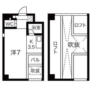 クレイタスパークIII(ワンルーム/4階)の間取り写真
