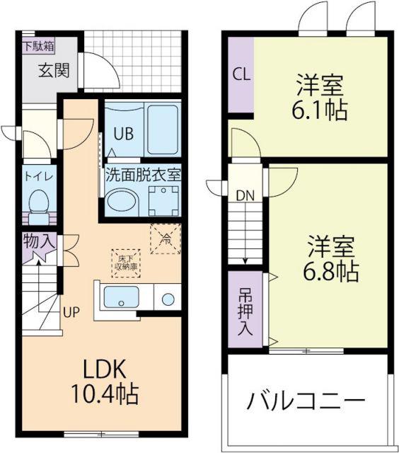 LA POIREA(2LDK/1階)の間取り写真