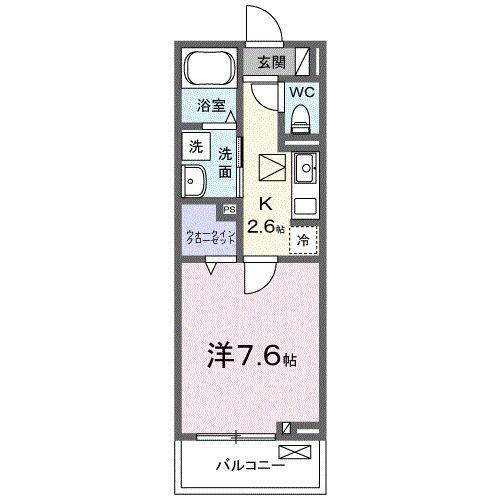 ブリュージュ テラス(1K/2階)の間取り写真