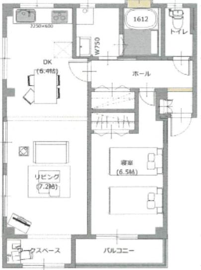 第2富士マンション(1LDK/1階)の間取り写真