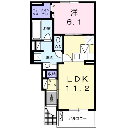ベル・グレイス(1LDK/1階)の間取り写真