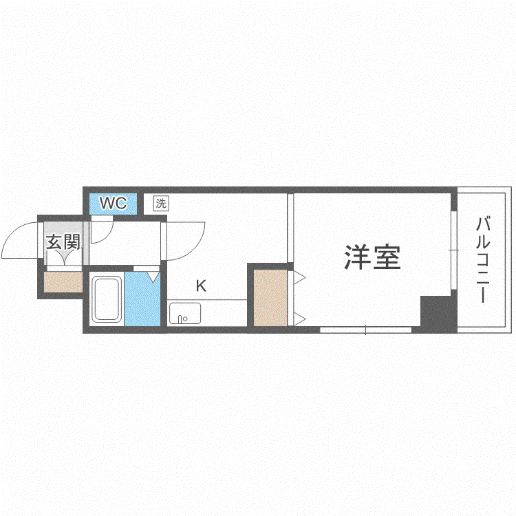 アベニール北円山(1DK/3階)の間取り写真