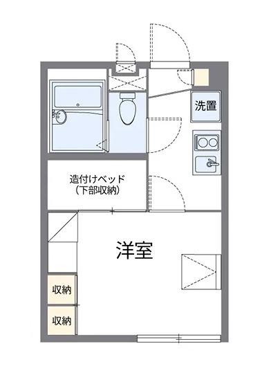 エミナII(1K/1階)の間取り写真