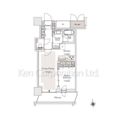 OIMACHI TRACKS RESIDENCE(1LDK/23階)の間取り写真