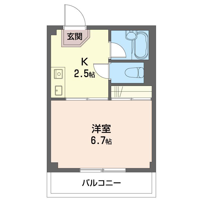 ハウスミタA(1K/1階)の間取り写真