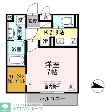 フラット明大前(1K/1階)の間取り写真