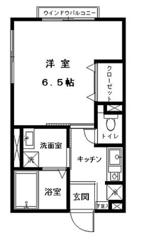 シャルムA(1K/2階)の間取り写真