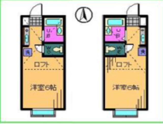 ミヤハウス1号棟(ワンルーム/2階)の間取り写真