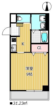 ラピスラズリ(1K/1階)の間取り写真